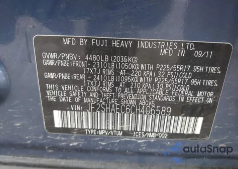 2012 Subaru Forester 2.5X Limited из США, поврежденный, VIN JF2SHAEC6CH406589